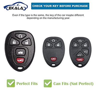 Key Fob Case Fit for Chevy Chevrolet Suburban Tahoe GMC Terrain Yukon XL Smart 6 Buttons Soft TPU Full Cover Remote Protector Bling Key Chain