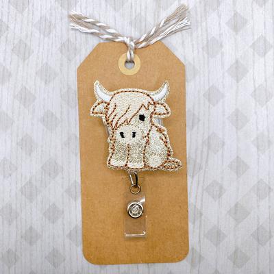 Cute cow-ID holder, retractable badge reel, nurse, medical, teacher gifts