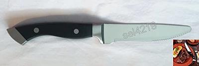 Qty: 6 Steak Knives 292 55 Black Handle Serrated same as LongHorn steakhouse