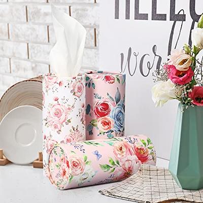 8 Pack Boho Round Tissues Box Tissue Holder for Car with Facial Tissues  Cylinder Tissue Holder for Car Round Container Tissues Box Tissues Cylinder