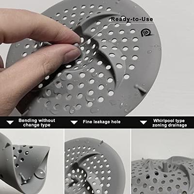 2 Pack Shower Drain Hair Catcher With Suction Cups, Silicone