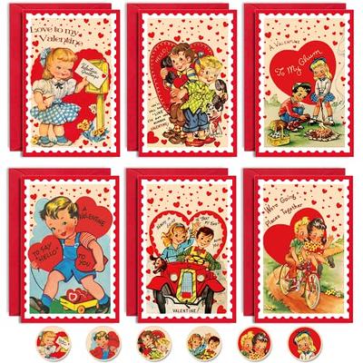 Plaid Heart Card Assortment, Set of 6 Heart Cards, Love Cards 