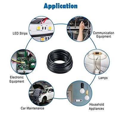 22 Gauge Electrical Wire 3 Conductor, 22AWG 50FT PVC Stranded, 22/3 Low  Voltage LED Cable, Flexible Extension Power Cord, Tinned Copper Cable  Hookup