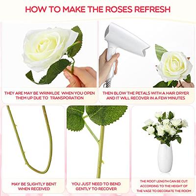 Lansdowns Artificial Flower Foam Rose 25pcs Real Looking Fake Rose