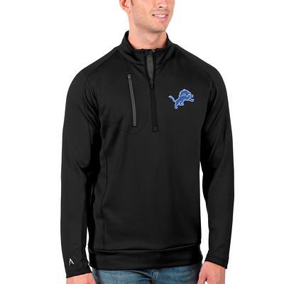 Men's Antigua Heathered Gray Detroit Lions Course Full-Zip Vest