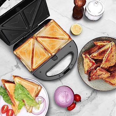 3 in 1 Sandwich Maker, Portable Waffle Iron Maker, Electric Panini Press  with Removable Non-Stick Plates LED Indicator Lights, Cool Touch Handle for