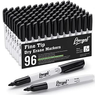 LAZGOL Permanent Markers Bulk, 32 Pack Black Permanent Marker Set, Fine  Tip, Waterproof Markers, Premium Smear Proof Pens, Waterproof, Quick  Drying