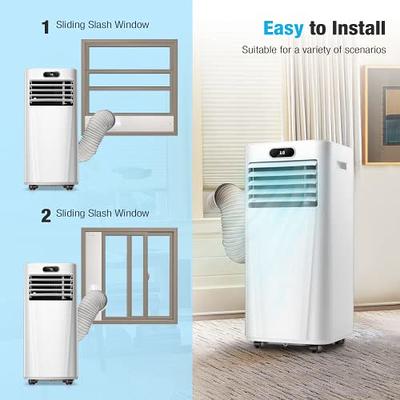 10,000 BTU Portable Air Conditioner Cools 450 Sq. Ft. with Dehumidifier in  White