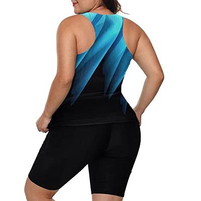 LALAGEN Womens 2024 Plus Size Tankini Swimsuits Rash Guard Capris Athletic  Two Piece Swimwear Bathing Suits Black Blue 4XL - Yahoo Shopping