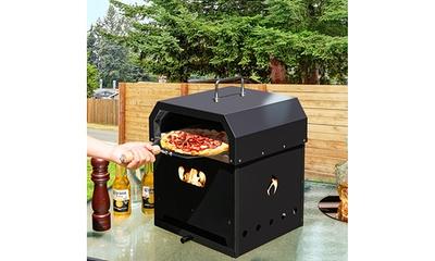 Costway Oven Wood Fire Pizza Maker Grill Outdoor Pizza Oven with