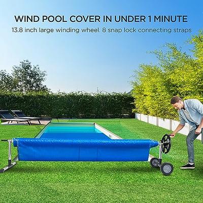 21 In-Ground Pool Cover Reel System with Stainless Steel Frame for 4