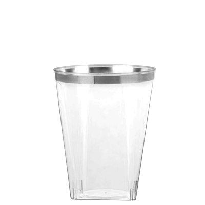 Silver Rim 10 oz. Plastic Tumblers