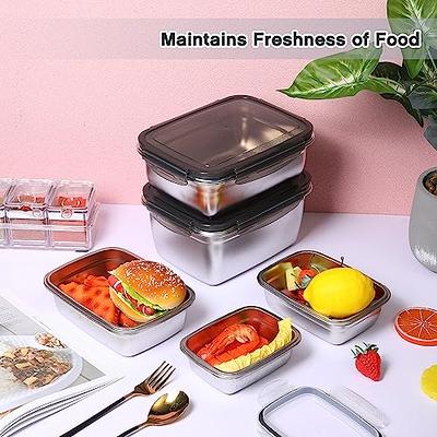 Zhehao 10 Set Stainless Steel Food Storage Containers with Lids Metal Meal  Prep Rectangular Containers Bulk Bento Lunch Box Leak Proof Airtight Lids  for Adults Dishwasher Microwave Refrigerator Safe - Yahoo Shopping