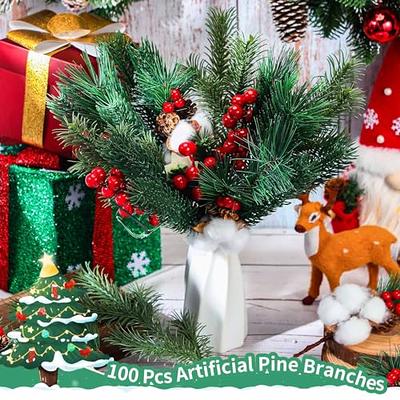 Lyrow 100 Pcs Artificial Pine Branches Green Pine Needles Fake Greenery Christmas  Picks Floral Christmas Wreath Decorations Holly Red Berry Stems for Winter  Holiday DIY Garland Home Garden Decor - Yahoo Shopping