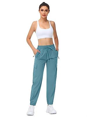 CRZ YOGA Womens Stretch Lightweight Casual Lounge Pants Tapered Athletic  Travel Joggers with Zipper Pockets