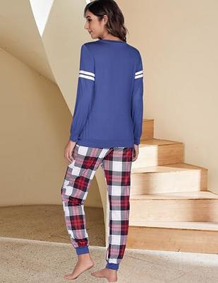 Women's Pajama Set - Blue Plaid, Medium