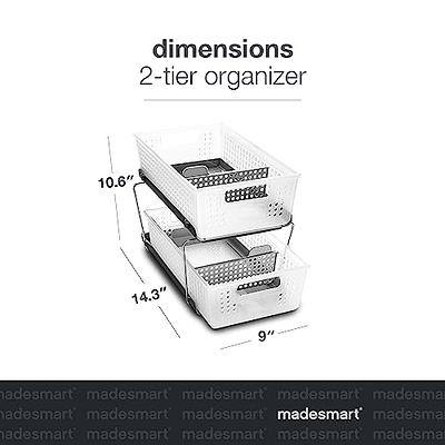  madesmart Mini 2 Tier Organizer, Pack of 4, Frost
