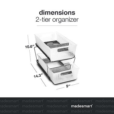 Mini Two-Tier Organizer with Dividers Frost/Gray - Madesmart