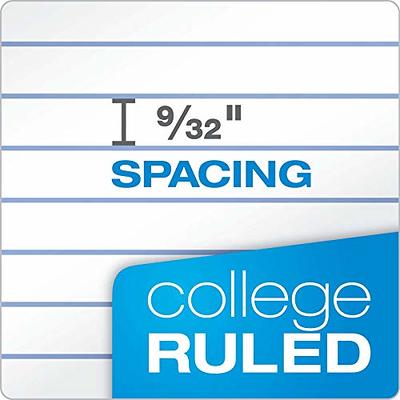 50 Pack College Ruled Reinforced Loose Leaf Paper College Ruled Bulk 3 Hole Punched Filler Paper, 100 Sheets Each