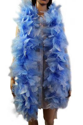 2 Yards - Mardi Gras Heavy Weight Turkey Flat Feather Boa, 150 Gram