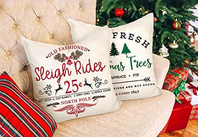 Christmas Pillow Covers 18x18 inch Set of 4 for Christmas Decorations Red  Buffalo Plaid Christmas Pillows Xmas Cushion Case Winter Holiday Merry Christmas  Throw Pillow Covers Farmhouse Decor for Couch 