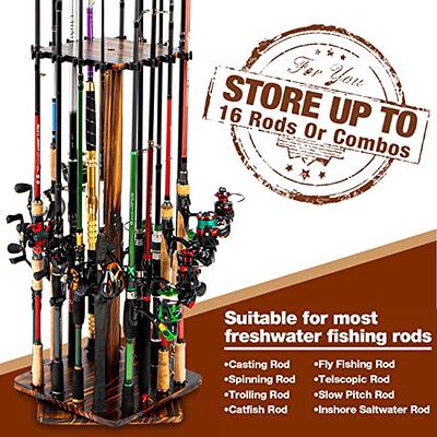 16 Fishing Rod Holder Storage Rack Fishing Pole Stand Garage Organizer  Space Saver, Designed to Holds Any Type Rod Hiking Sticks Will Keep It  Steady - Wealers