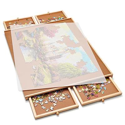 Tektalk Jigsaw Puzzle Table with LED Light, Jigsaw Puzzle Board with  Folding Legs and Cover, Wooden Plateau with 5 Adjustable Angles, for Puzzle