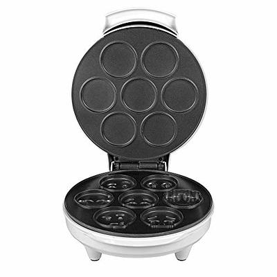 Mini Waffle Maker w/ Heart Emoji Face Make Breakfast Special for