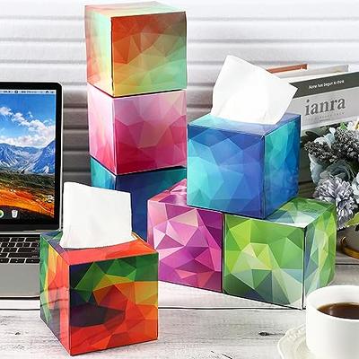 Bokon 12 Pack Facial Tissues Cube Boxes Industrial Style Square Tissues  Boxes with 80 Tissues Per Box 2 Ply Soft Facial Tissues Boxes for Bathroom