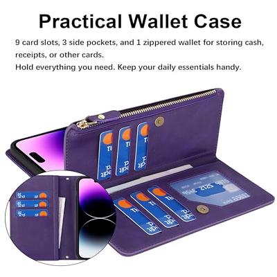  ZVE iPhone 15 Pro Wallet Case with Card Holder, Phone