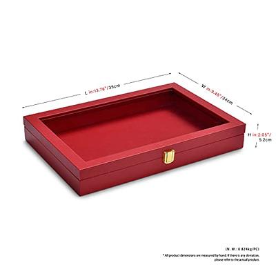 Stackable Jewelry Trays Inserts Velvet Catch All Jewelry Display Tray Case  - Red