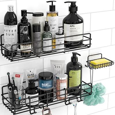 Bunoxea Shower Caddy, 5-Pack Shower Shelves,Adhesive Shower Organizer  Shelves,Large Capacity,Rustproof Shower Caddy Basket Shelf,Shower Shelf for