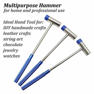 2 Pcs Leather Carving Hammer,Leather Mallet,Wooden Handle Nylon  Hammer,Leather Tools for Handmade DIY Leather Work 