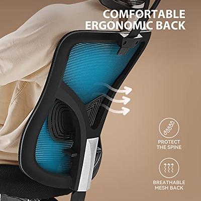 NOBLEWELL Ergonomic Office Chair High Back Mesh Computer Chair with Lumbar Support Adjustable Armrest, Backrest and Headrest