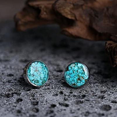 Natural Turquoise Studs Earrings, Turquoise Minimalist Earrings, Birthstone  Jewelry, Turquoise Solitaire Stud Earrings, Turquoise Jewelry 