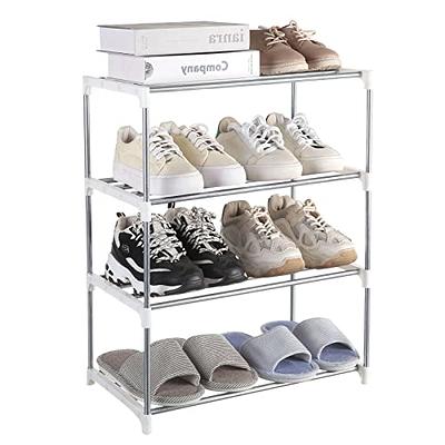 Topfurny Shoe Rack, Industrial Shoe Storage Organizer, Large 5-Tier Metal  Shoe Rack Shelves with Wood Board, Entryway Table for Hallway, Living Room