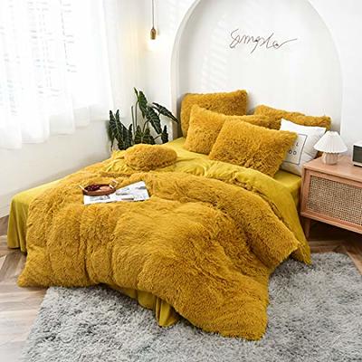 MorroMorn 5 PCS Shaggy Duvet Cover Bedding Set - Fluffy Comforter Cover  Long Faux Fur Luxury Ultra Soft Cozy (Brown, Full/Queen) - Yahoo Shopping