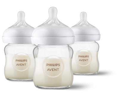 Philips AVENT Natural Baby Bottle with Natural Response Nipple, Clear,  11oz, 3pk