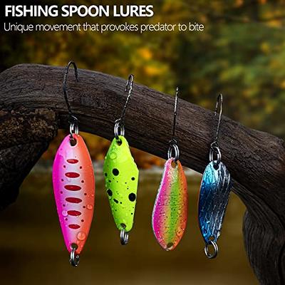  Trout Fishing Spoon Lure Set Single Hook Trout Lures Hard  Metal Baits Mini Fishing Jig Spoon Lures for Perch Char Crappie : Sports &  Outdoors