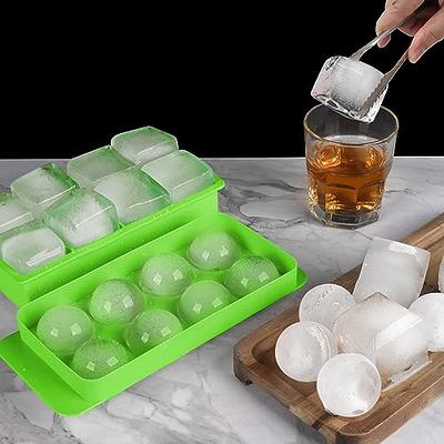 Best Ice Cube Trays - 2 Large Silicone Pack - 16 Giant 2 inch Ice Cubes Molds