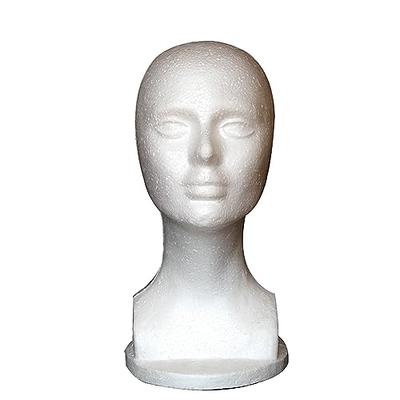 Foam Wig Head Tall Female Foam Mannequin Model Head For Hats