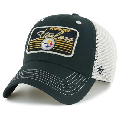 Men's '47 Brown/Natural Pittsburgh Steelers Oil Cloth Trucker Clean Up  Adjustable Hat