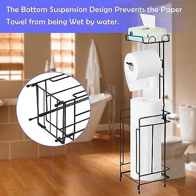 Free-Standing Dispensing Toilet Paper Holder, Black