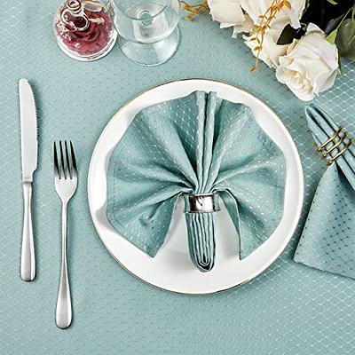 Homejoy Cloth Napkins Set of 8 – Square 17x17 Inch Jacquard Fabric  Polyester Washable Reusable Cloth Napkins for Kitchen Dinner Dining  Restaurants Wedding Party Banquet Table (Turquoise) - Yahoo Shopping