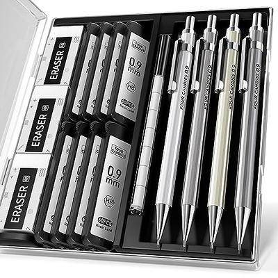 Nicpro 0.9 mm Mechanical Pencils Set with Case, 3PCS Professional Meta