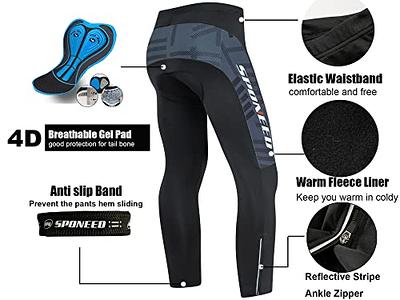 Men Bike Pants Padded Cycling Trousers Stretchy Bike Riding Tights Ankle  Zipper