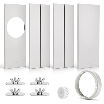 Portable Air Conditioner Window Kit,6 Pcs Adjustable Range 17-93 inch  Vertical/Horizontal Sliding Window/Door Kit Plate for AC Unit, AC Window  Vent