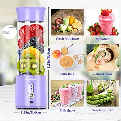 Portable Blender, Personal Blender for Shakes and Smoothies, Fresh Juice Mini Fast Blender on The Go with 6 Blades, Rechargable Single Blender BPA Fre
