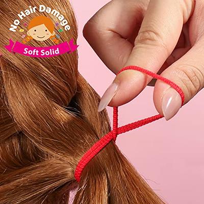 Kids Elastics No Damage Colored Hair Bands Fashion Girls Hair Ties 1000  Count Small Size