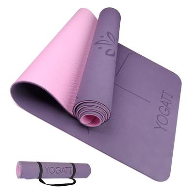 POWRX Yoga Mat Non-slip, Anti-tear, Extra Thick Exercise Mat, Purple